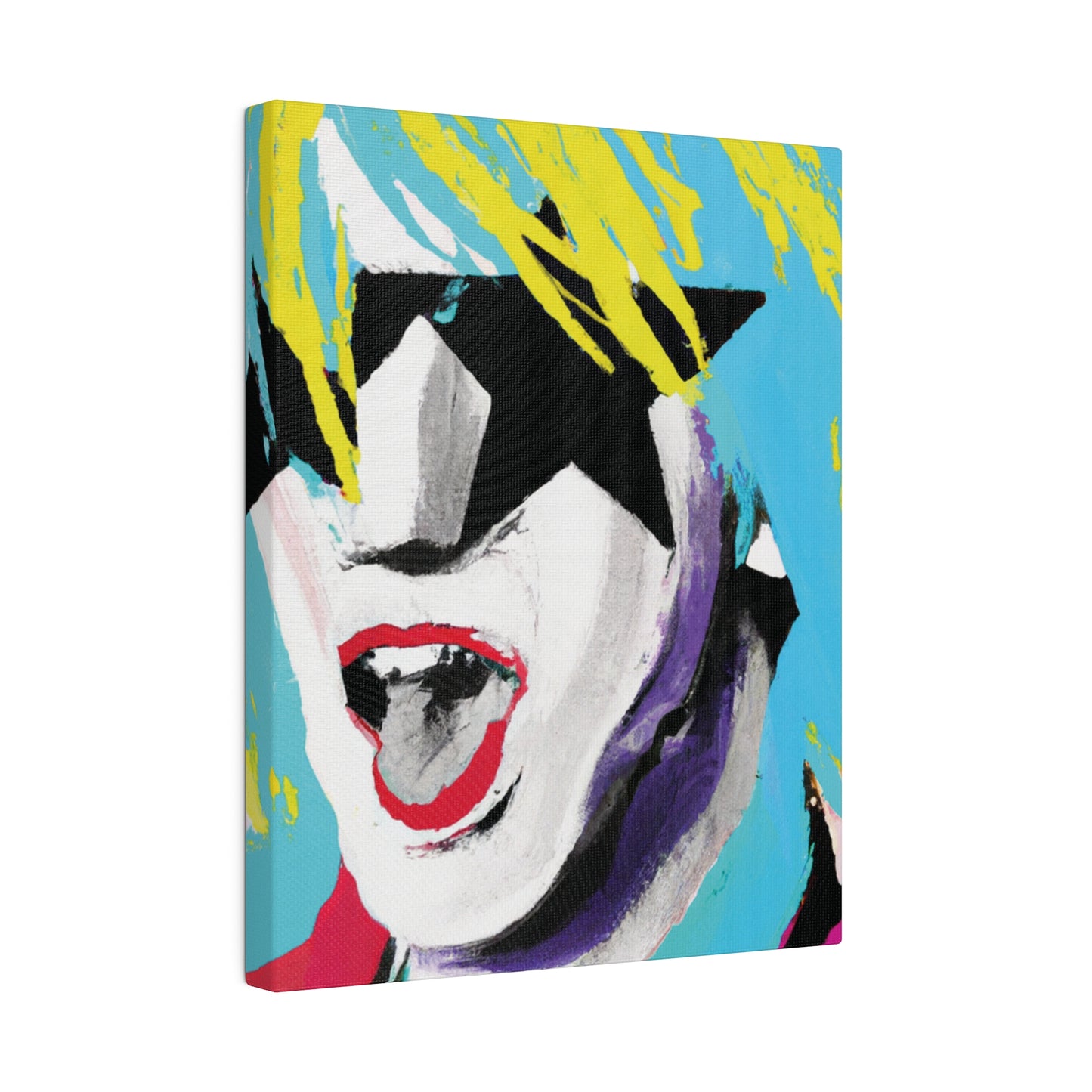 8736P - Rockstar Painting Print | Face | Abstract | Poster | Home Decor | Wall Art | Music Art | Canvas