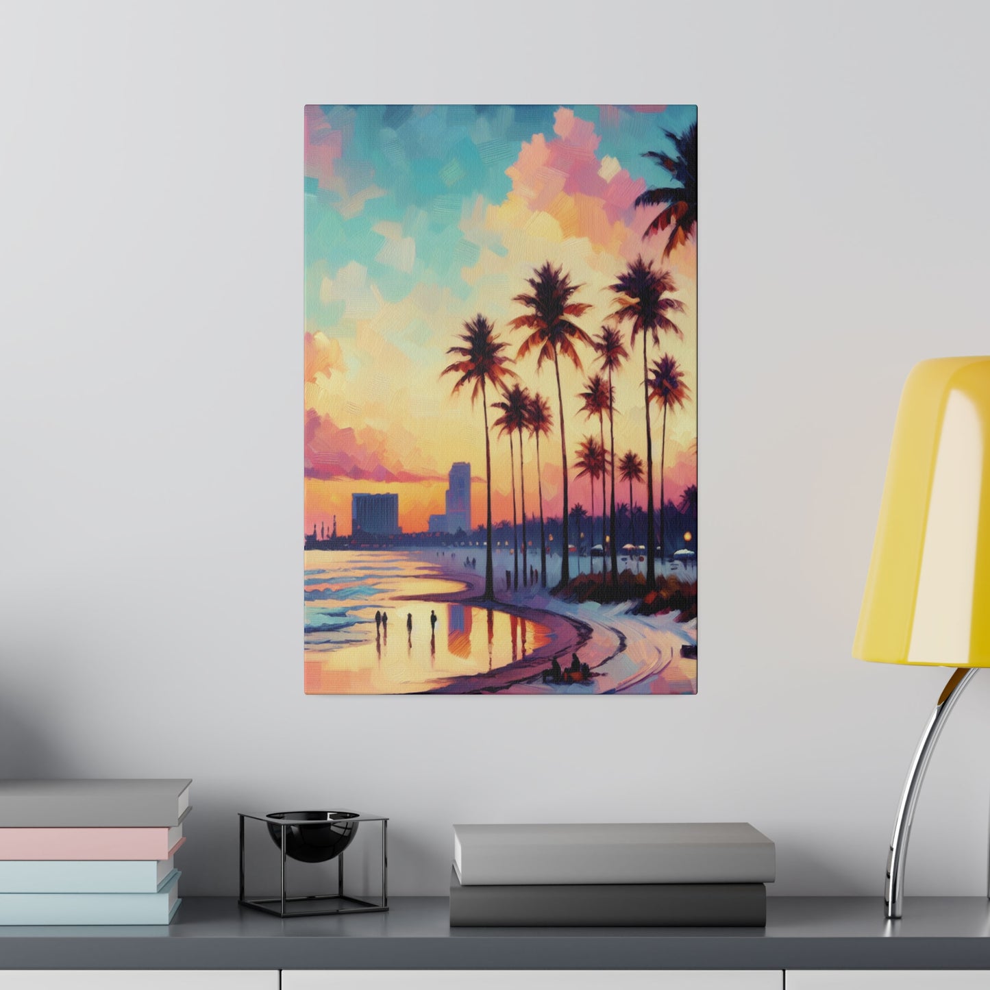 8816Y - miami beach art, sunset background, ocean art work, beach art work, sunset designs, miami beach painting, miami beach print