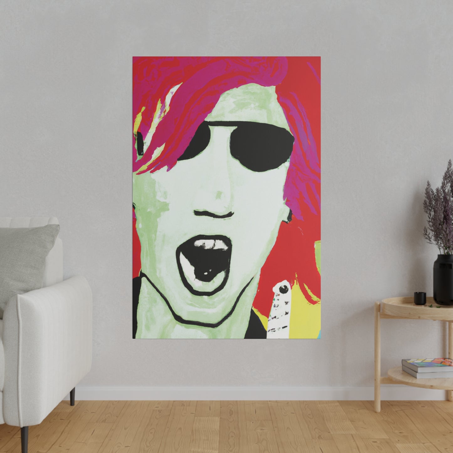 4662J - Rockstar Painting Print | Face | Abstract | Poster | Home Decor | Wall Art | Music Art | Canvas