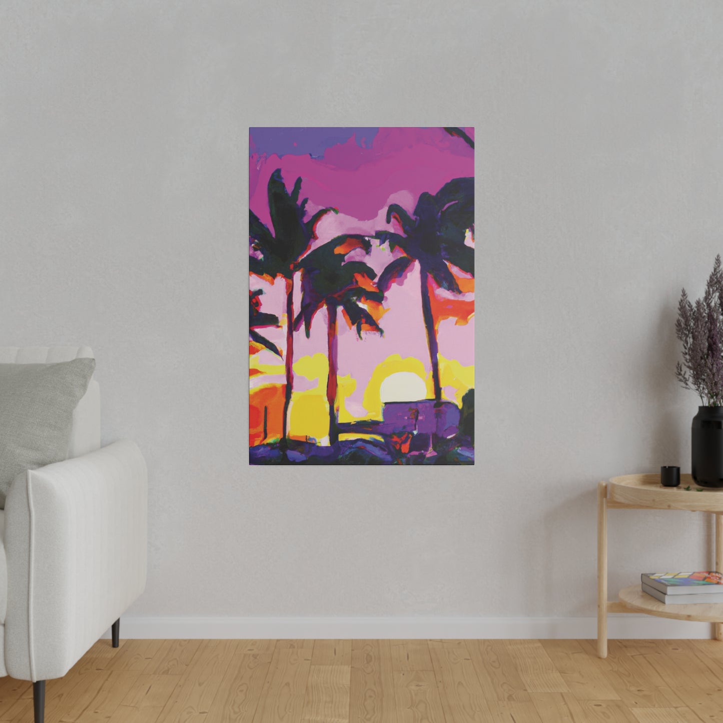 7146G - Miami Beach Sunset Painting Print | Miami | Beach | Sunset | Poster | Home Decor | Wall Art | Canvas