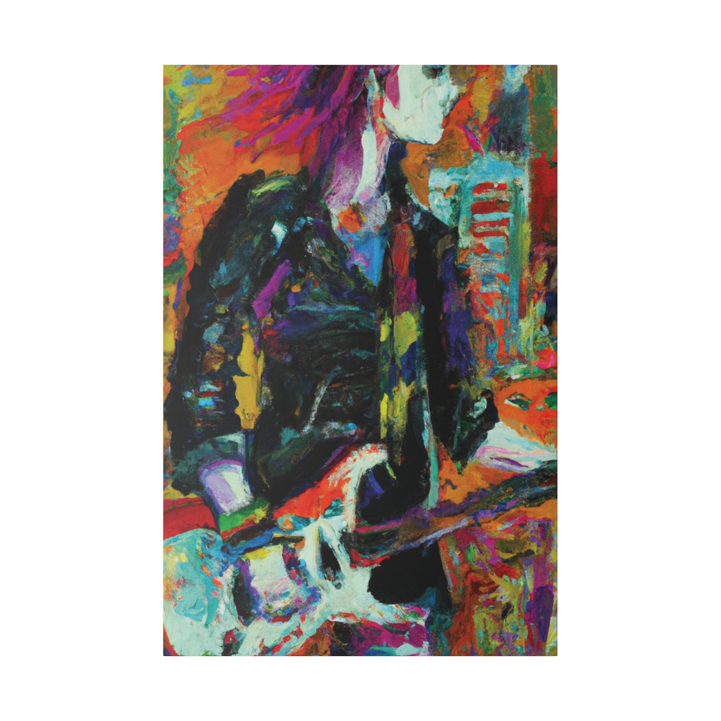 8673Z - Rockstar Oil Painting Style Print | Poster | Home Decor | Wall Art | Music Art | Canvas