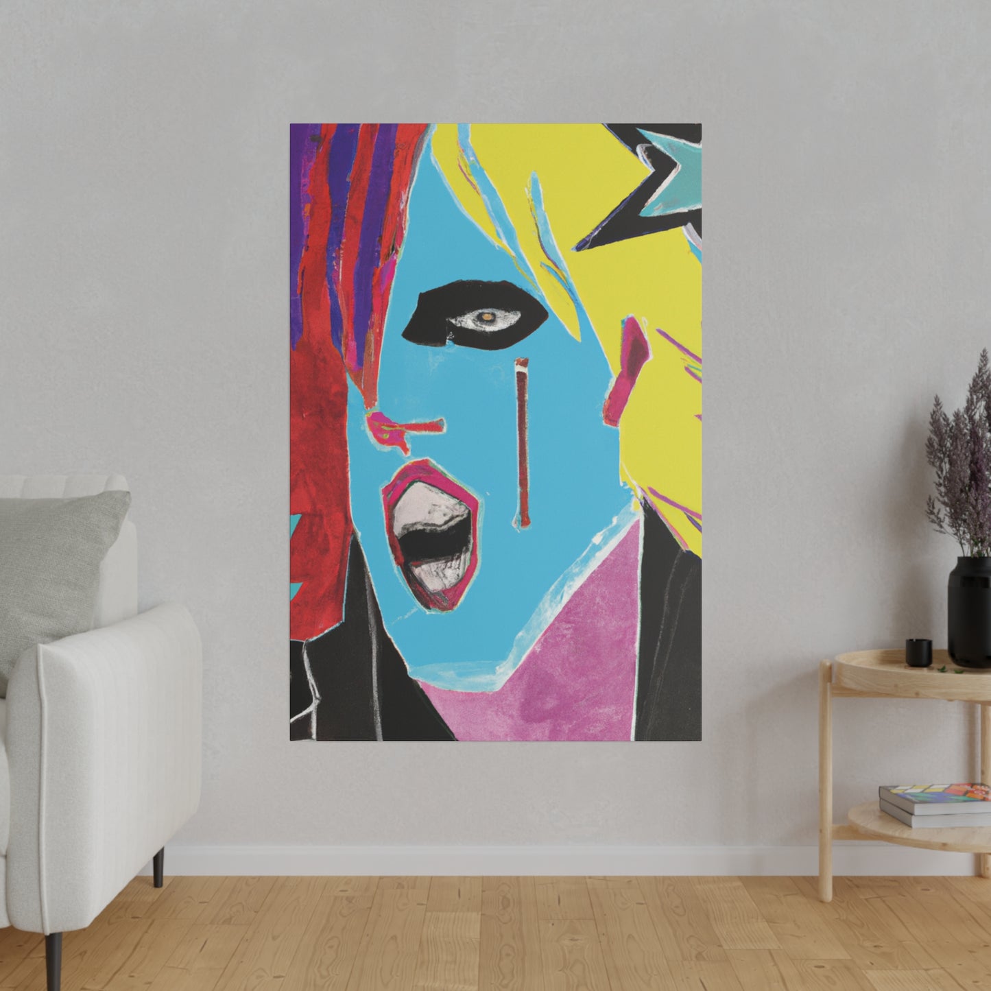 8365A - Rockstar Painting Print | Face | Abstract | Poster | Home Decor | Wall Art | Music Art | Canvas