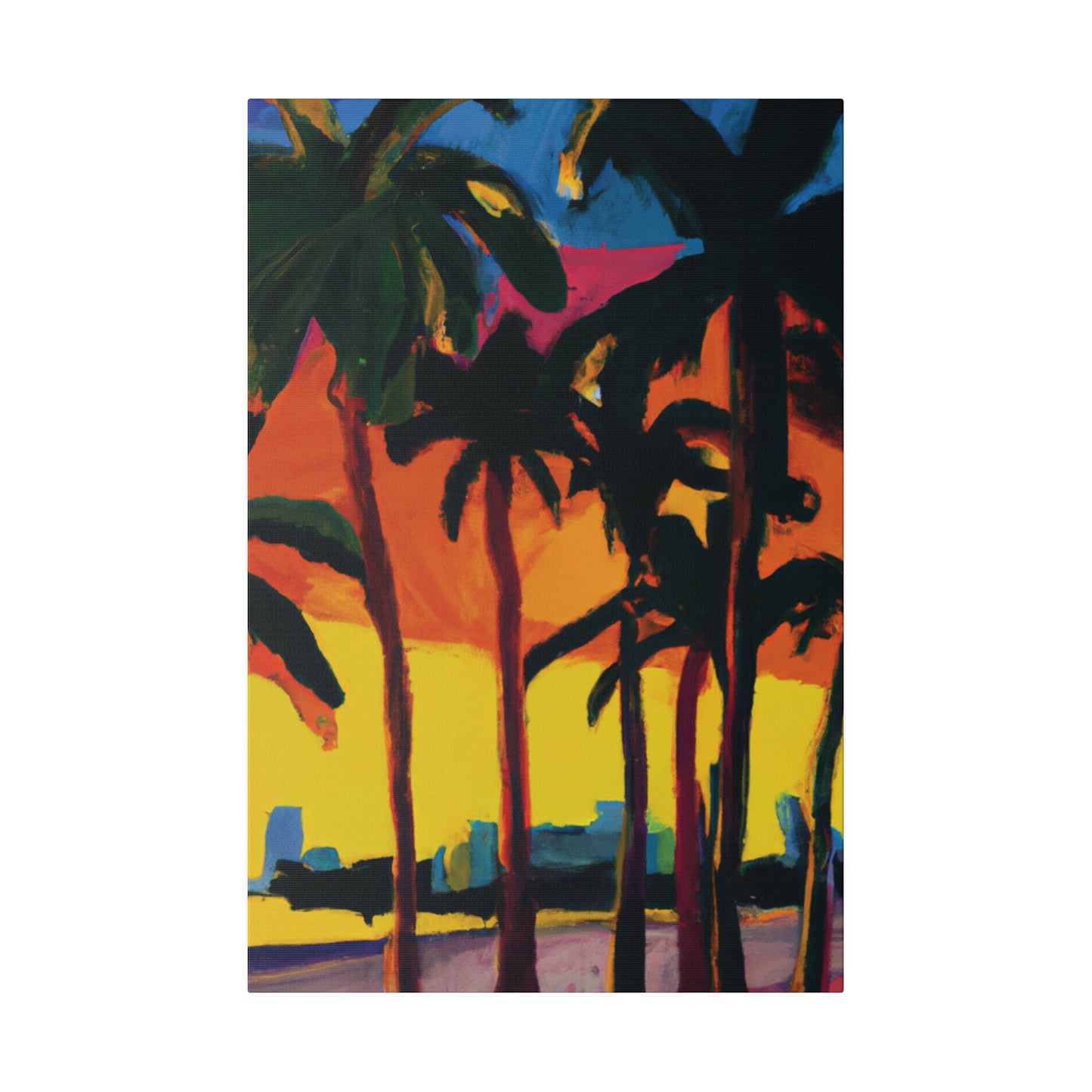 7398G - Miami Beach Sunset Painting Print | Miami | Beach | Sunset | Poster | Home Decor | Wall Art | Canvas