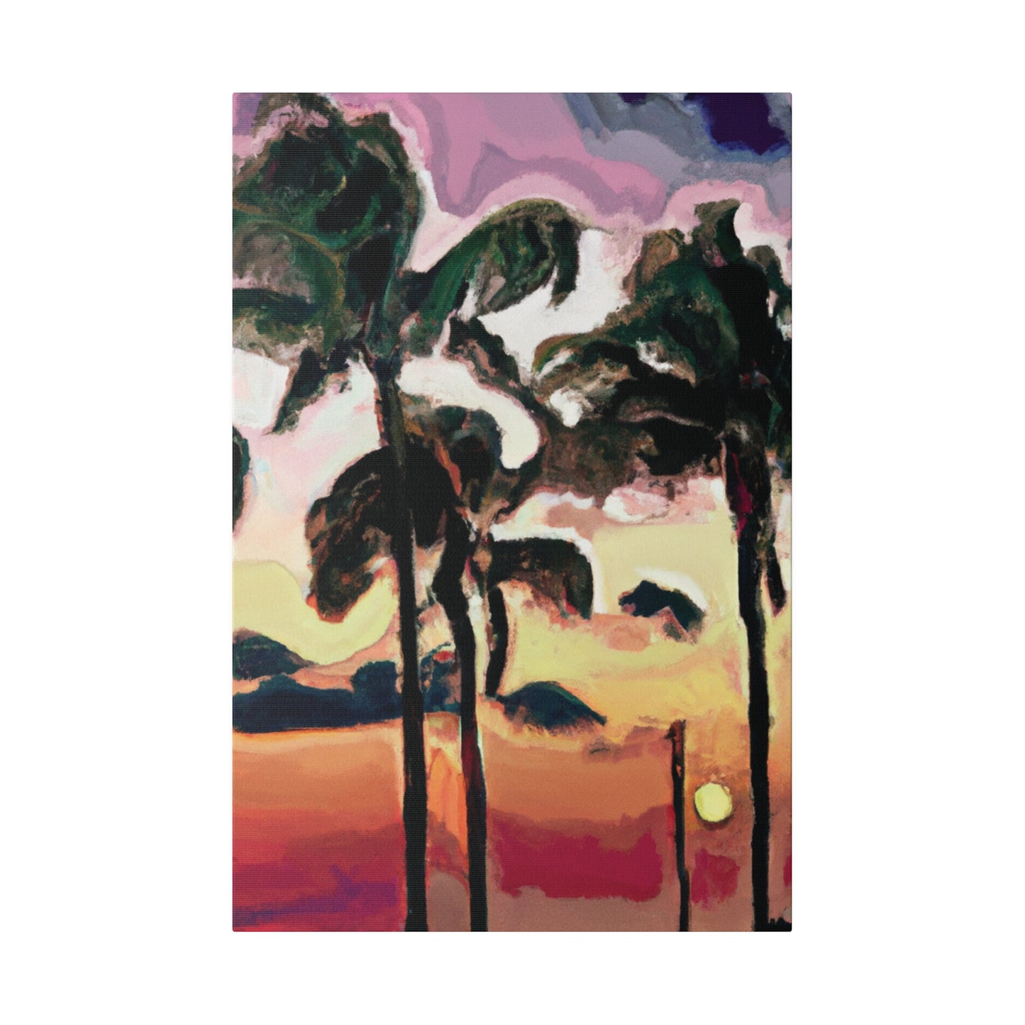 8274F - Miami Beach Sunset Painting Print | Miami | Beach | Sunset | Poster | Home Decor | Wall Art | Canvas