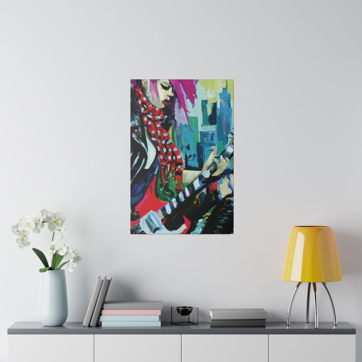 6718A - Rockstar Oil Painting Style Print | Poster | Home Decor | Wall Art | Music Art | Canvas