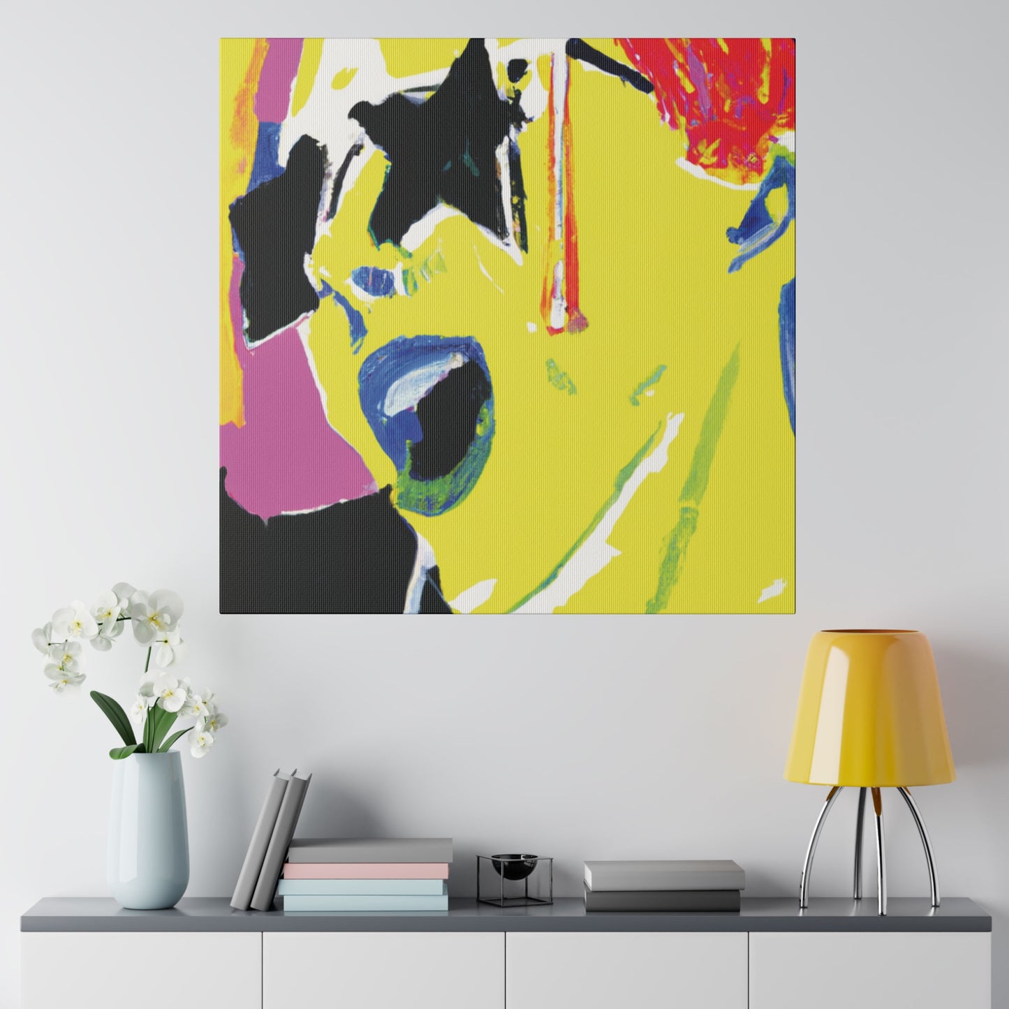 1328F - Rockstar Painting Print | Face | Abstract | Poster | Home Decor | Wall Art | Music Art | Canvas