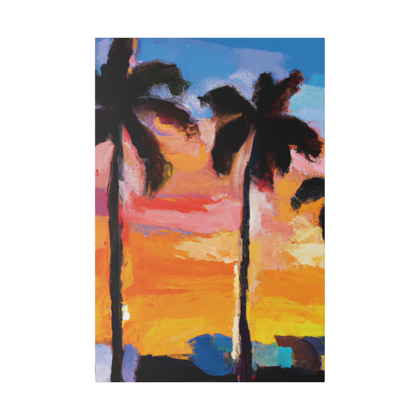 3236E - Miami Beach Sunset Painting Print | Miami | Beach | Sunset | Poster | Home Decor | Wall Art | Canvas