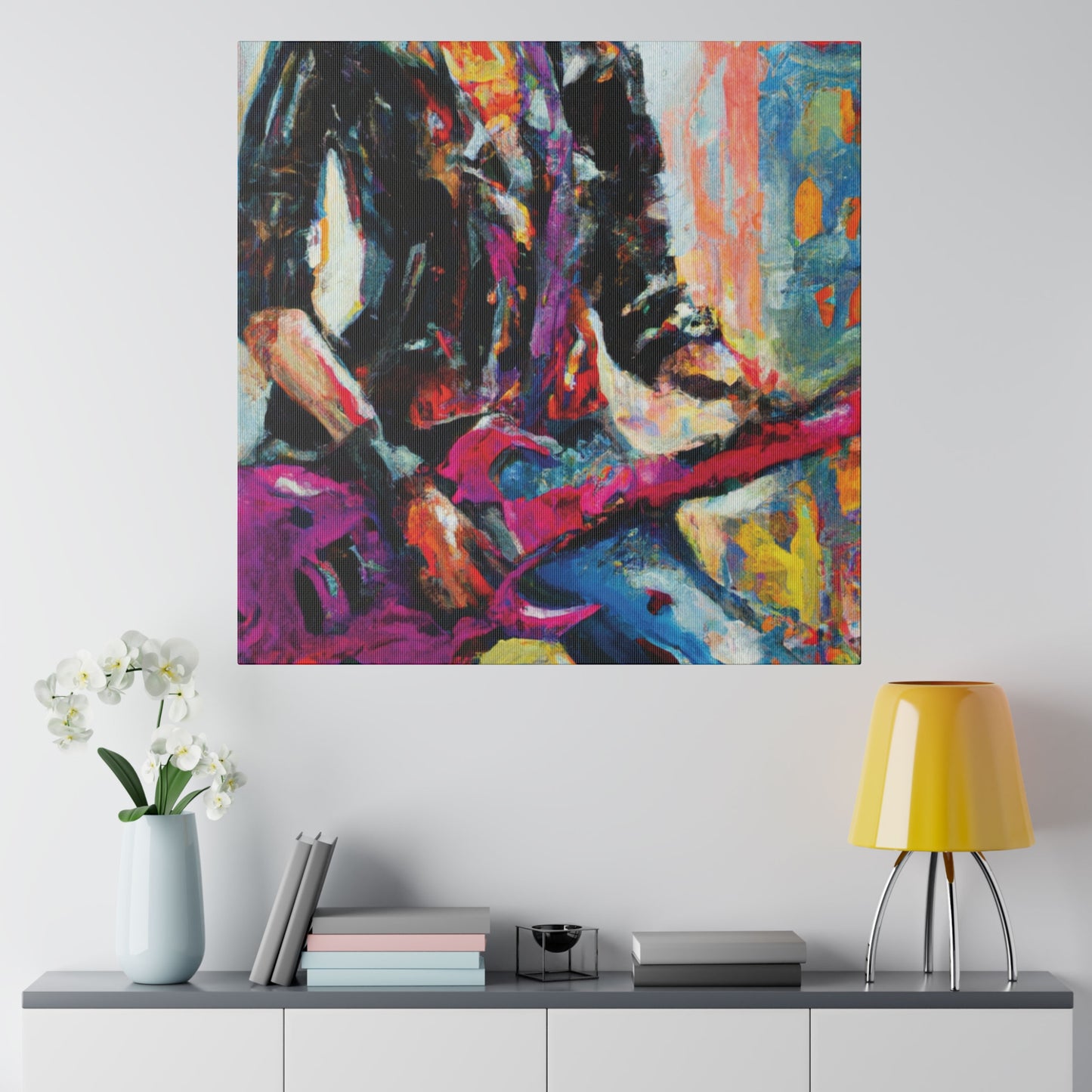 9175L - Rockstar Oil Painting Style Print | Poster | Home Decor | Wall Art | Music Art | Canvas