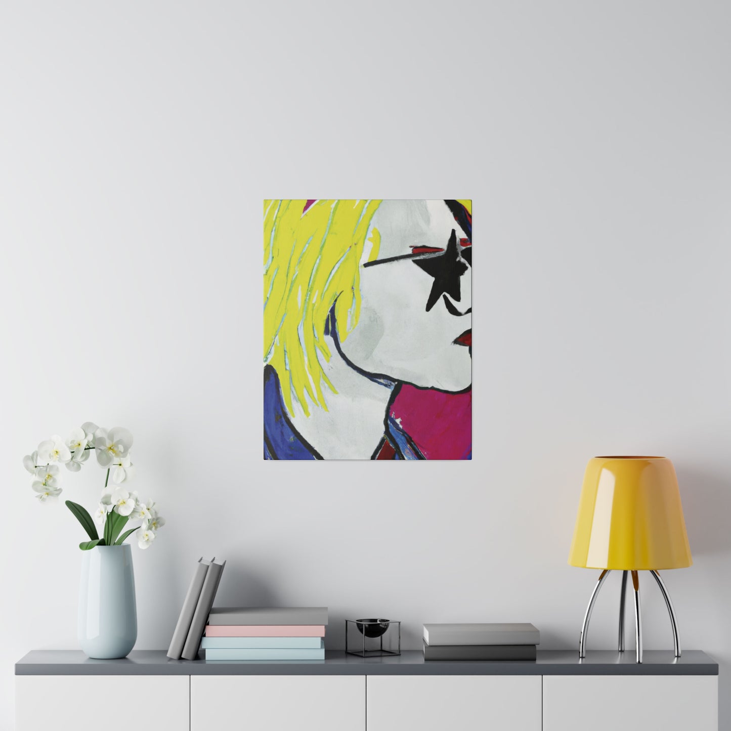 9373P - Rockstar Painting Print | Face | Abstract | Poster | Home Decor | Wall Art | Music Art | Canvas