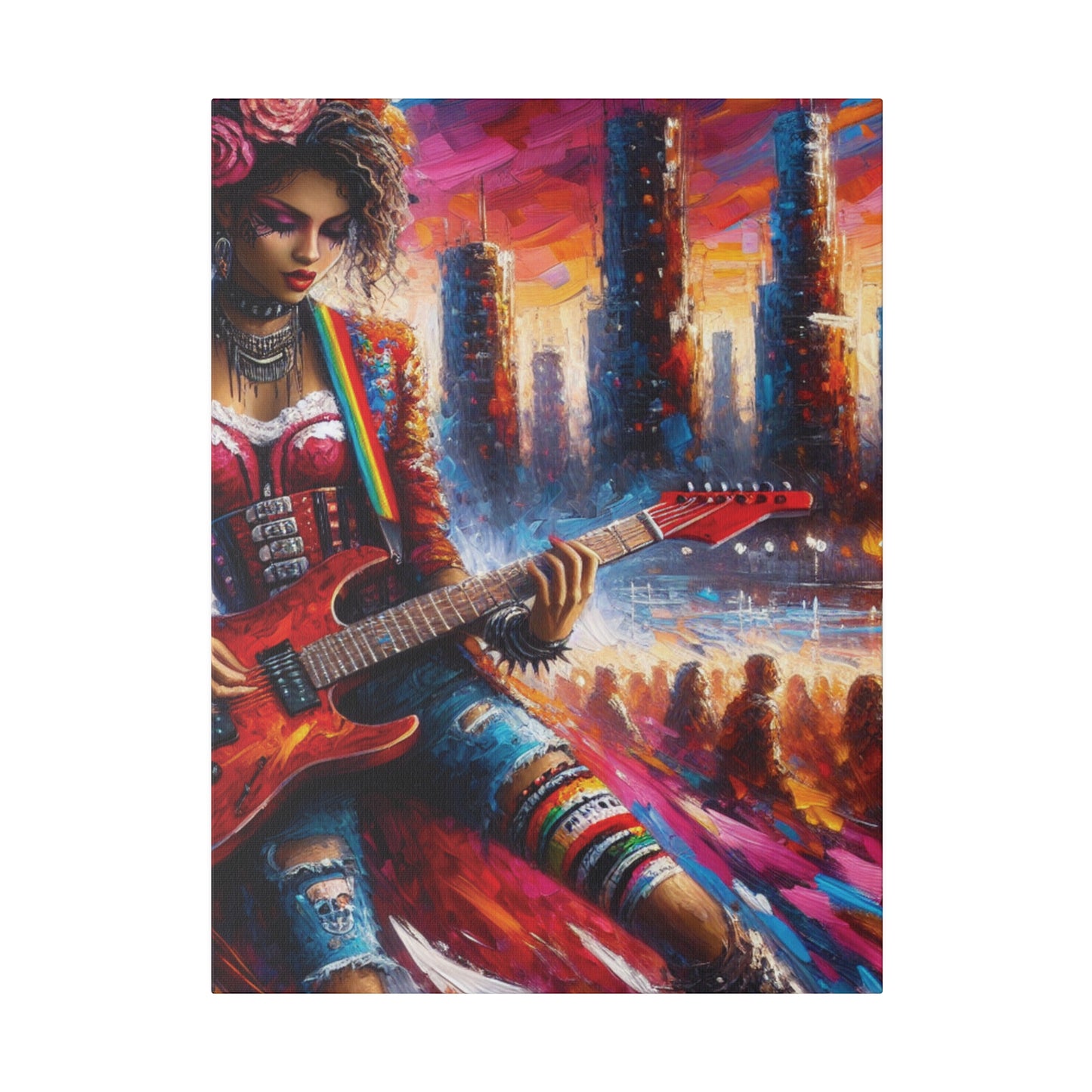 6794Z - Rockstar Oil Painting Style Print | Poster | Home Decor | Wall Art | Music Art | Canvas