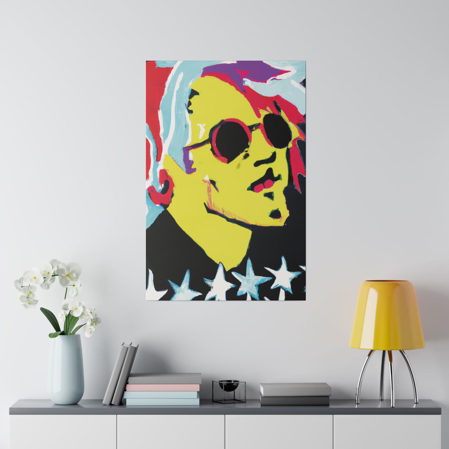 6475K - Rockstar Painting Print | Face | Abstract | Poster | Home Decor | Wall Art | Music Art | Canvas