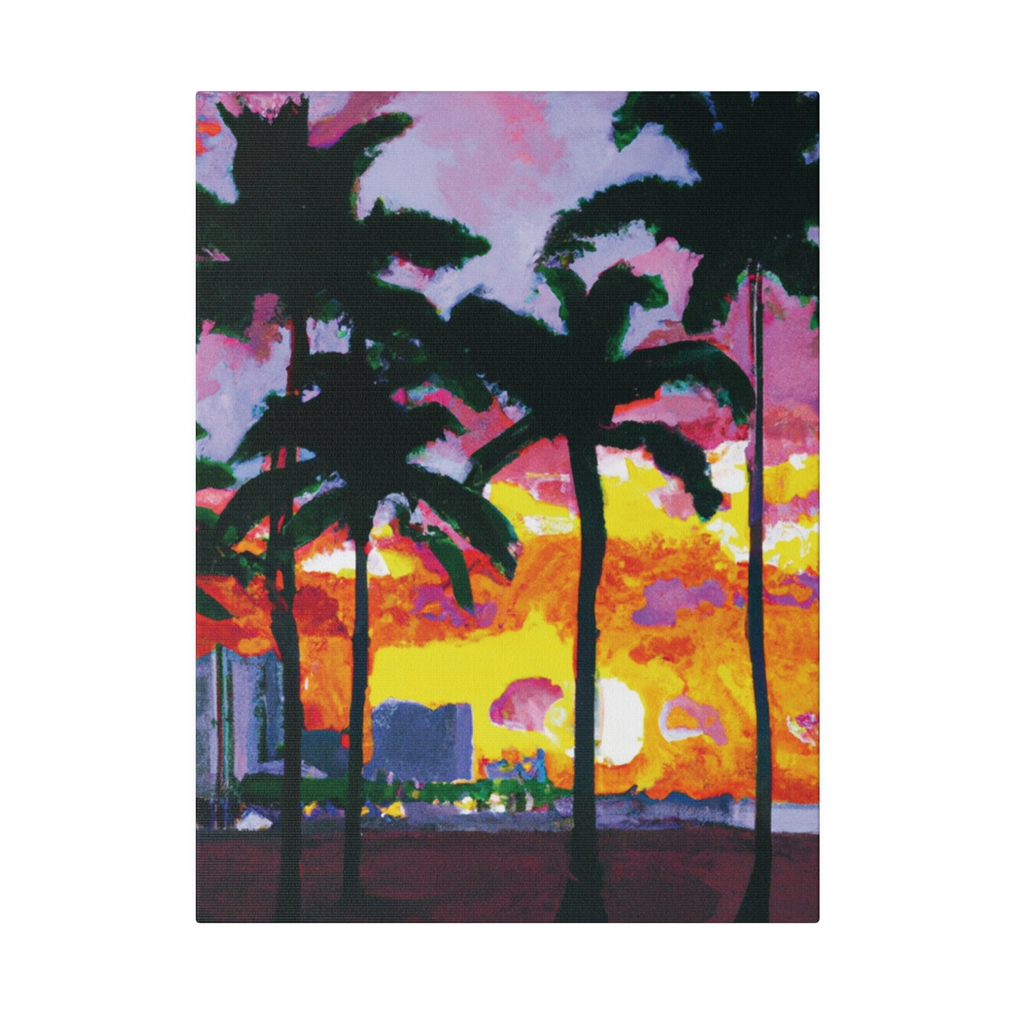 6342T - Miami Beach Sunset Painting Print | Miami | Beach | Sunset | Poster | Home Decor | Wall Art | Canvas