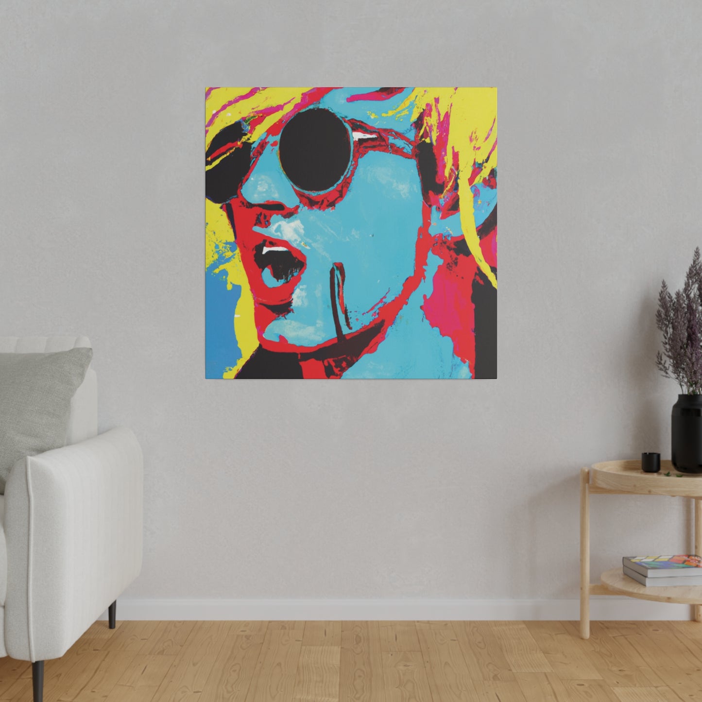 7198K - Rockstar Painting Print | Face | Abstract | Poster | Home Decor | Wall Art | Music Art | Canvas