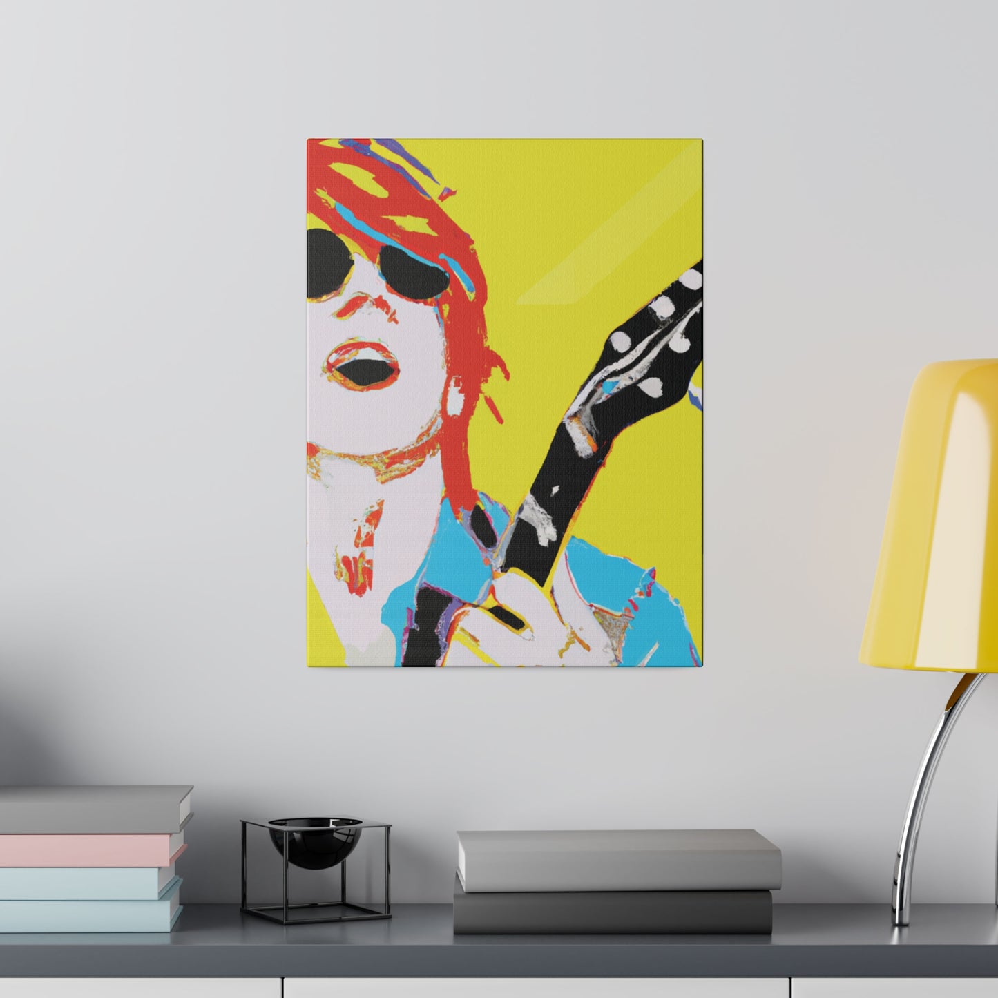 846Q - Rockstar Painting Print | Face | Abstract | Poster | Home Decor | Wall Art | Music Art | Canvas