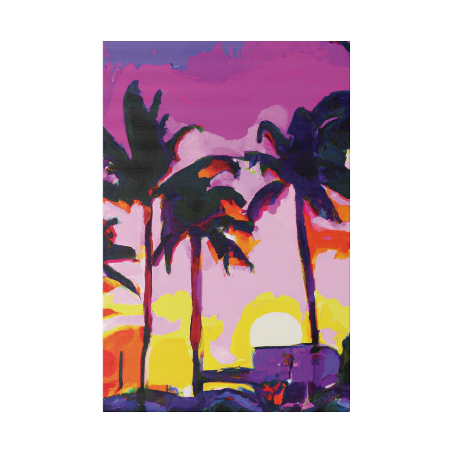 7146G - Miami Beach Sunset Painting Print | Miami | Beach | Sunset | Poster | Home Decor | Wall Art | Canvas