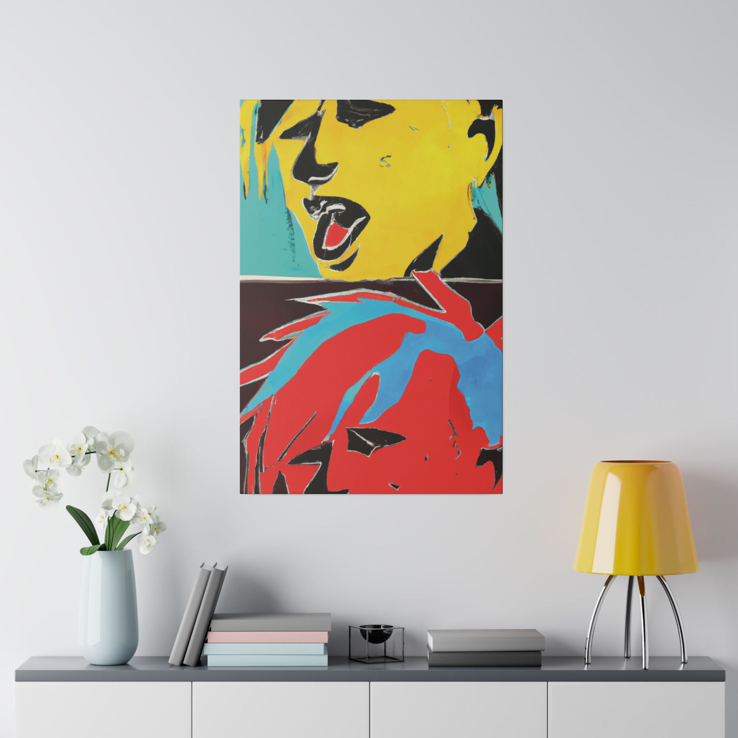 9592U - Rockstar Painting Print | Face | Abstract | Poster | Home Decor | Wall Art | Music Art | Canvas