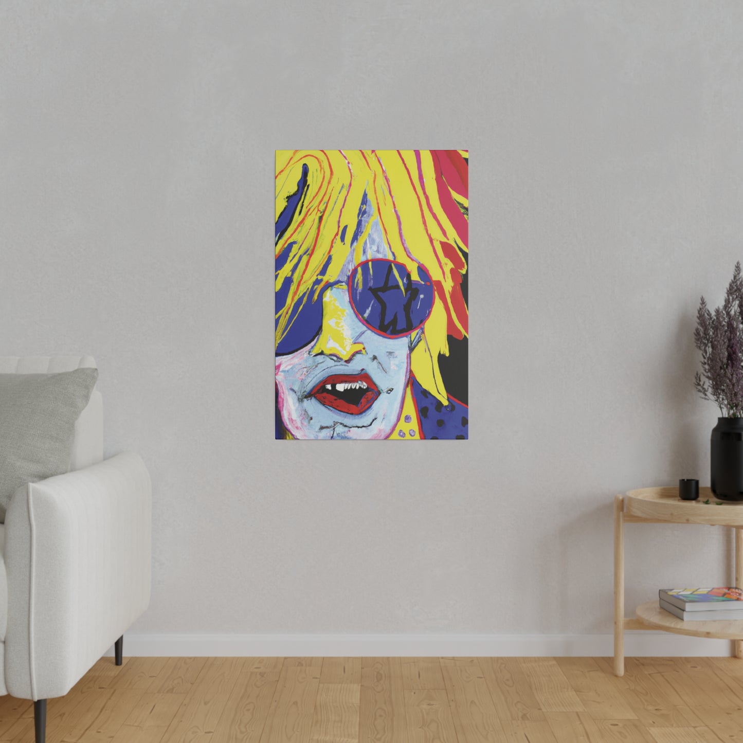 8742G - Rockstar Painting Print | Face | Abstract | Poster | Home Decor | Wall Art | Music Art | Canvas