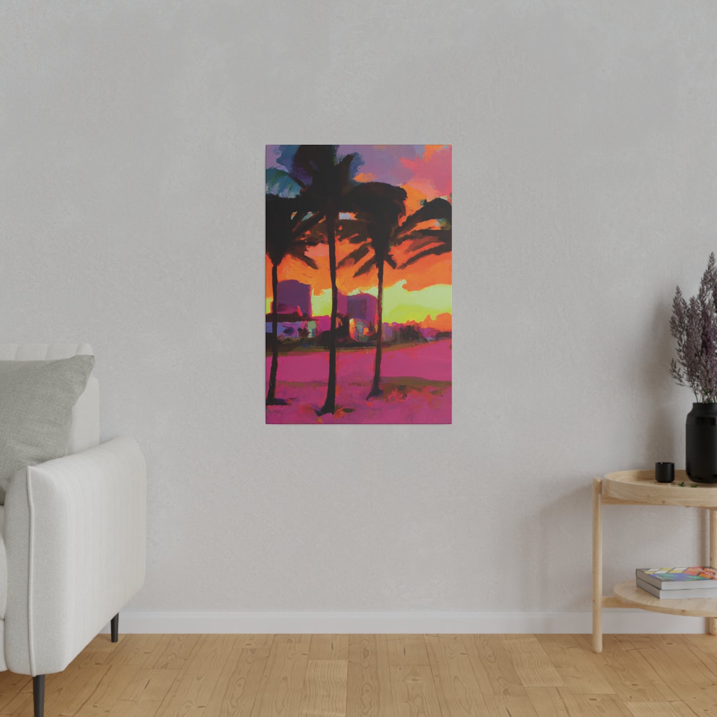 4596G - Miami Beach Sunset Painting Print | Miami | Beach | Sunset | Poster | Home Decor | Wall Art | Canvas