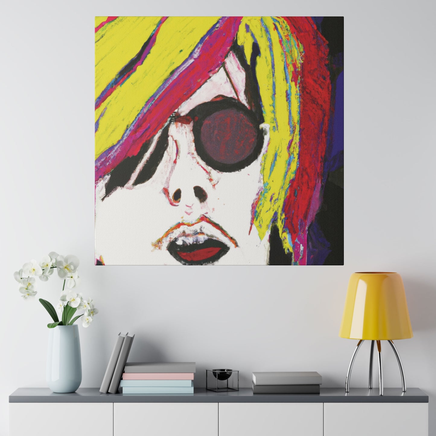 1273Y - Rockstar Painting Print | Face | Abstract | Poster | Home Decor | Wall Art | Music Art | Canvas