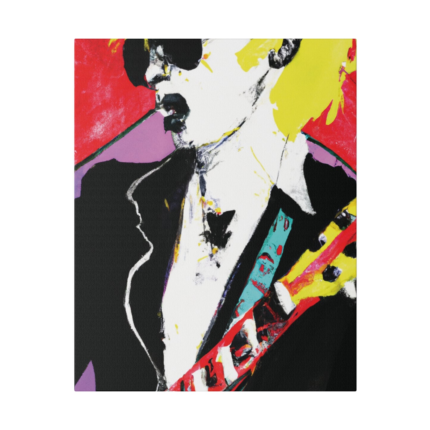 3073T - Rockstar Painting Print | Face | Abstract | Poster | Home Decor | Wall Art | Music Art | Canvas