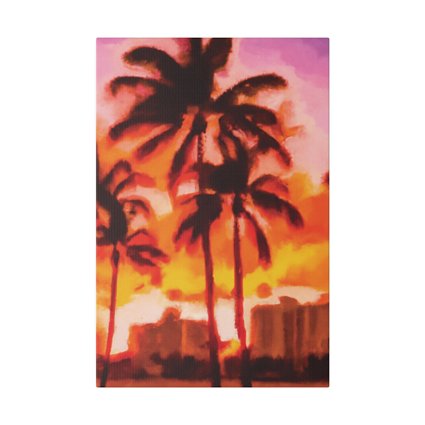 4698F - Miami Beach Sunset Painting Print | Miami | Beach | Sunset | Poster | Home Decor | Wall Art | Canvas