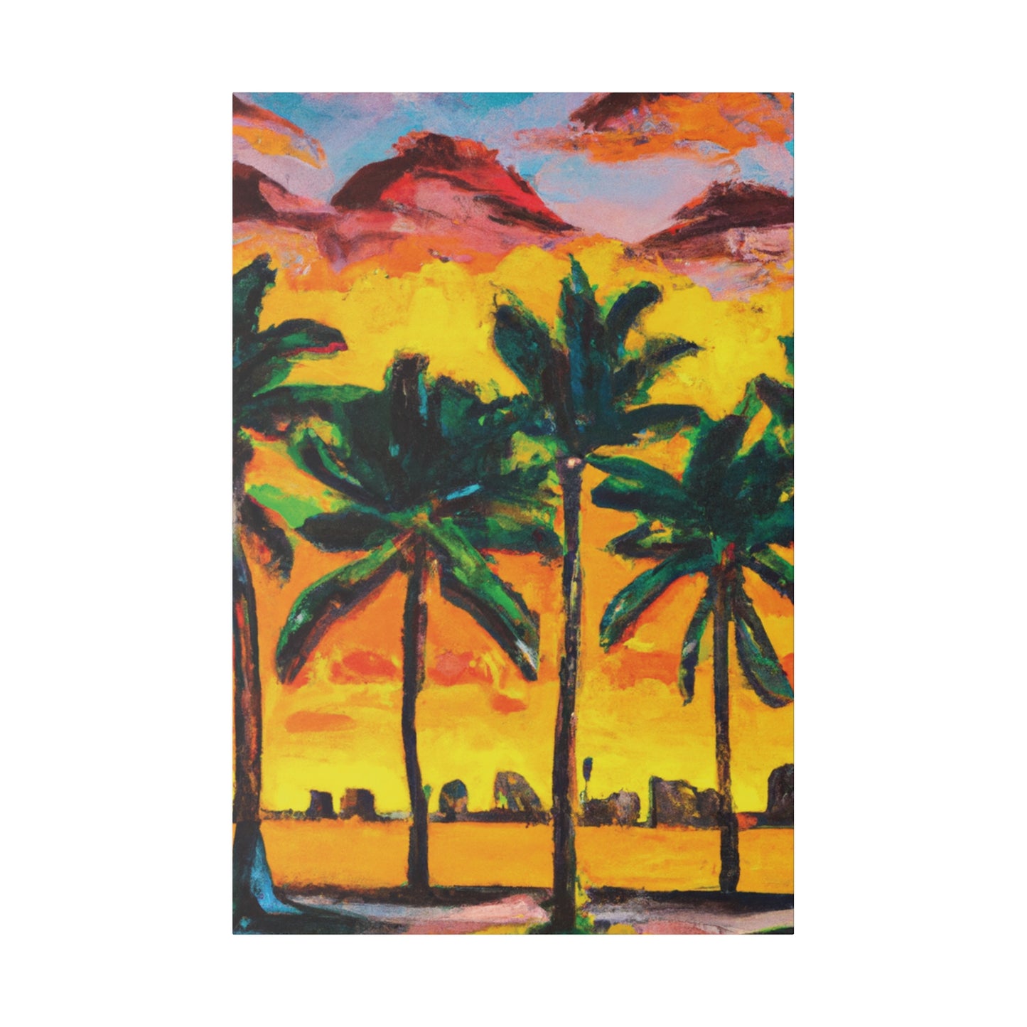 3622W - Miami Beach Sunset Painting Print | Miami | Beach | Sunset | Poster | Home Decor | Wall Art | Canvas