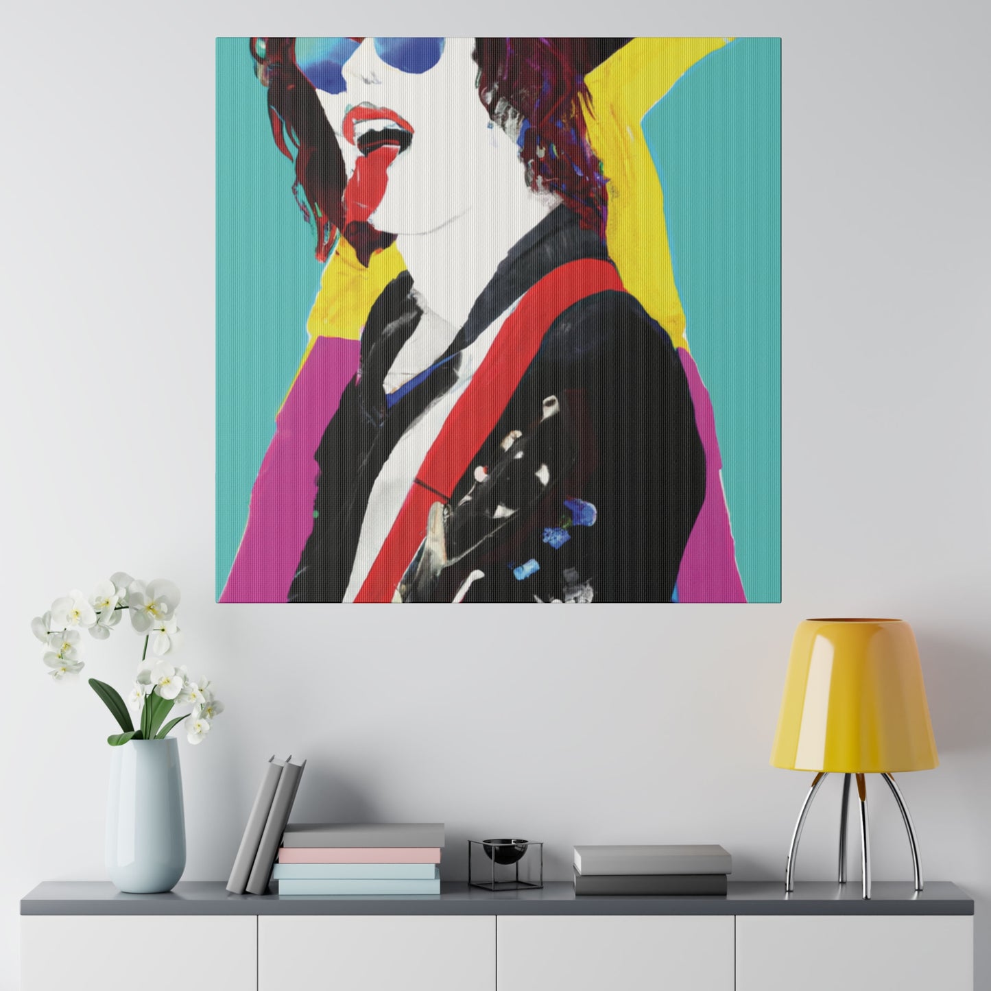 8865A - Rockstar Painting Print | Face | Abstract | Poster | Home Decor | Wall Art | Music Art | Canvas