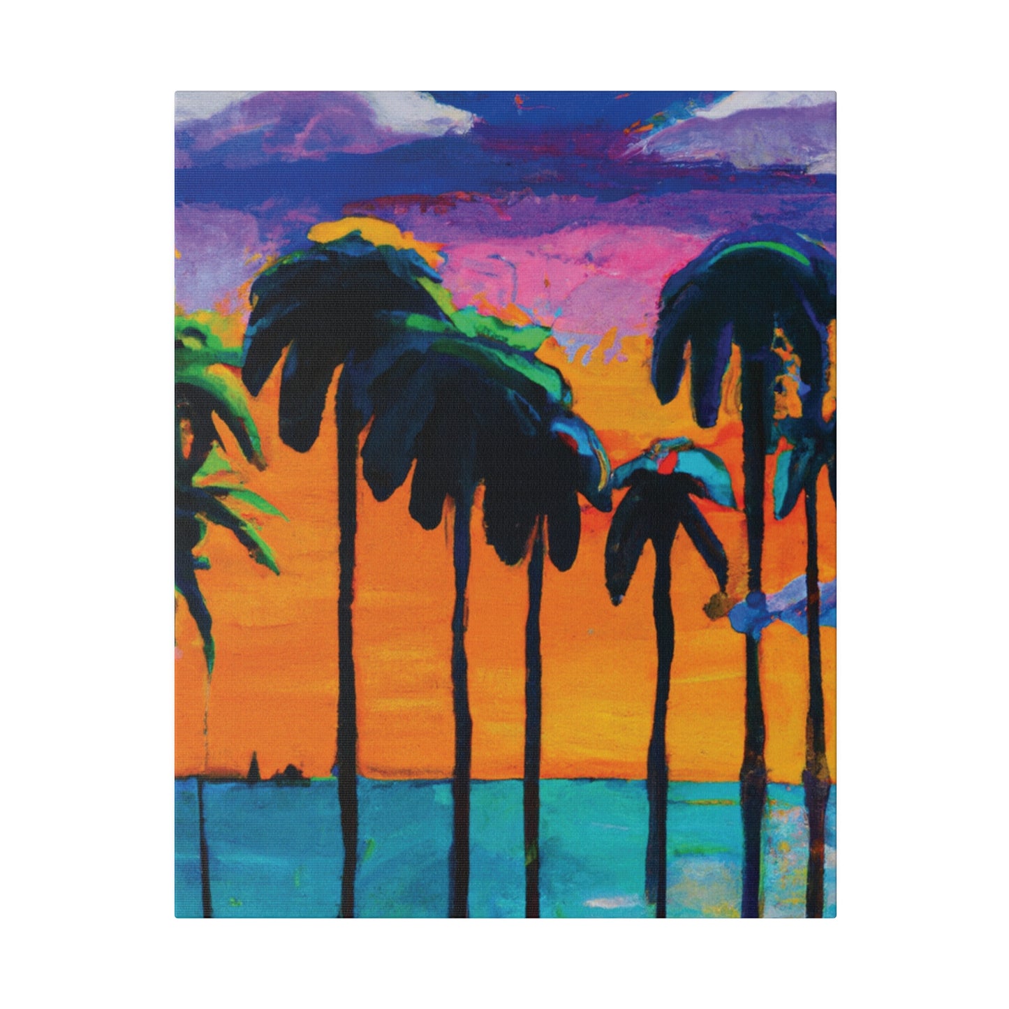 9331M - Miami Beach Sunset Painting Print | Miami | Beach | Sunset | Poster | Home Decor | Wall Art | Canvas