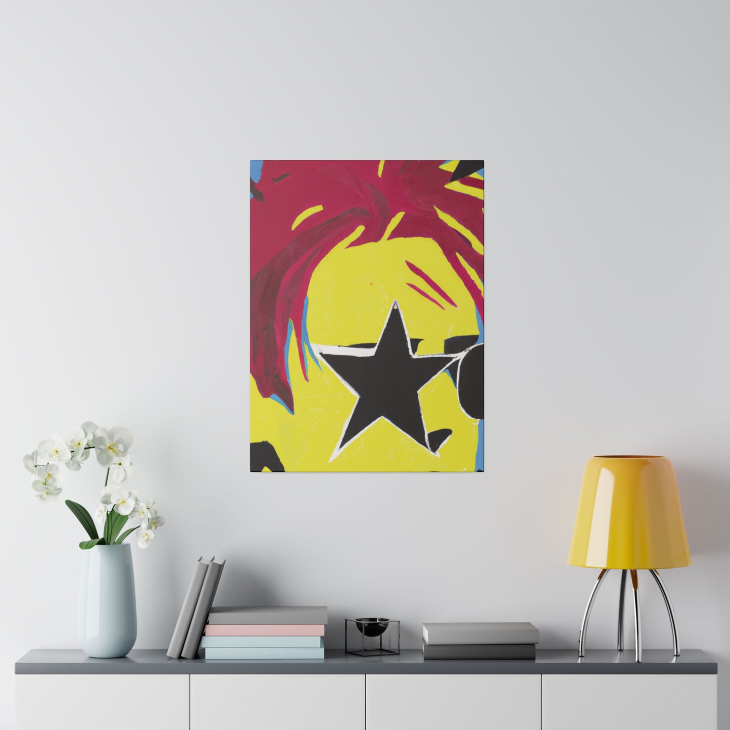 5063P - Rockstar Painting Print | Face | Abstract | Poster | Home Decor | Wall Art | Music Art | Canvas
