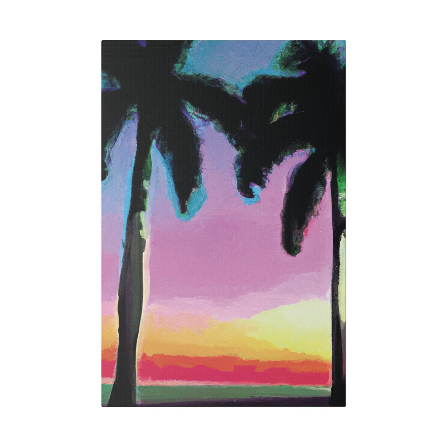 8491N - Miami Beach Sunset Painting Print | Miami | Beach | Sunset | Poster | Home Decor | Wall Art | Canvas