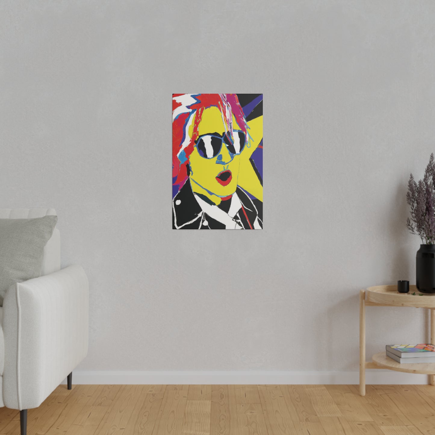 7348X - Rockstar Painting Print | Face | Abstract | Poster | Home Decor | Wall Art | Music Art | Canvas