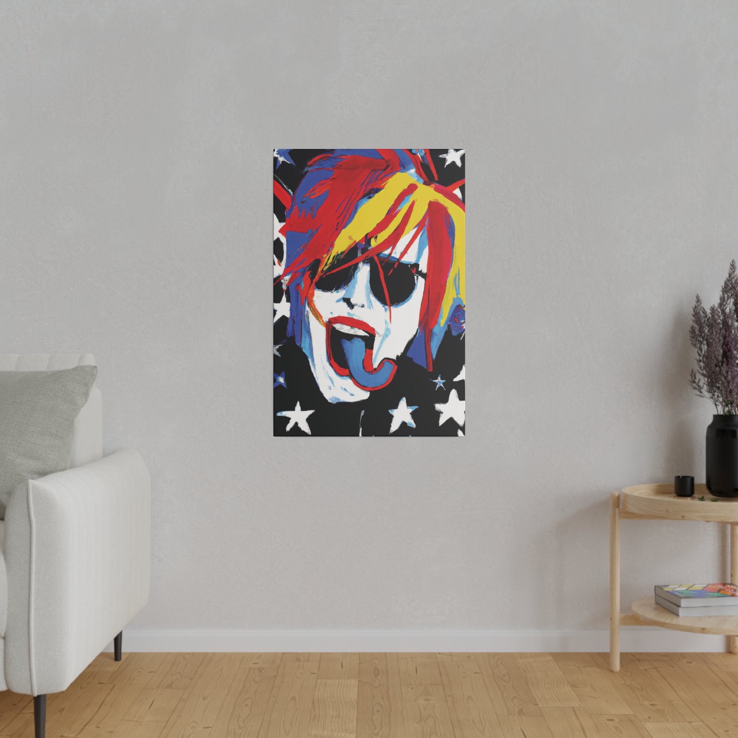 5376Y - Rockstar Painting Print | Face | Abstract | Poster | Home Decor | Wall Art | Music Art | Canvas