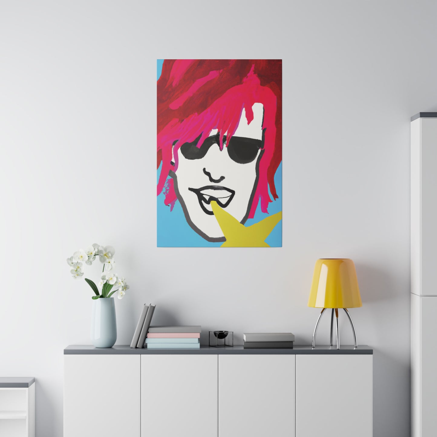 8342F - Rockstar Painting Print | Face | Abstract | Poster | Home Decor | Wall Art | Music Art | Canvas