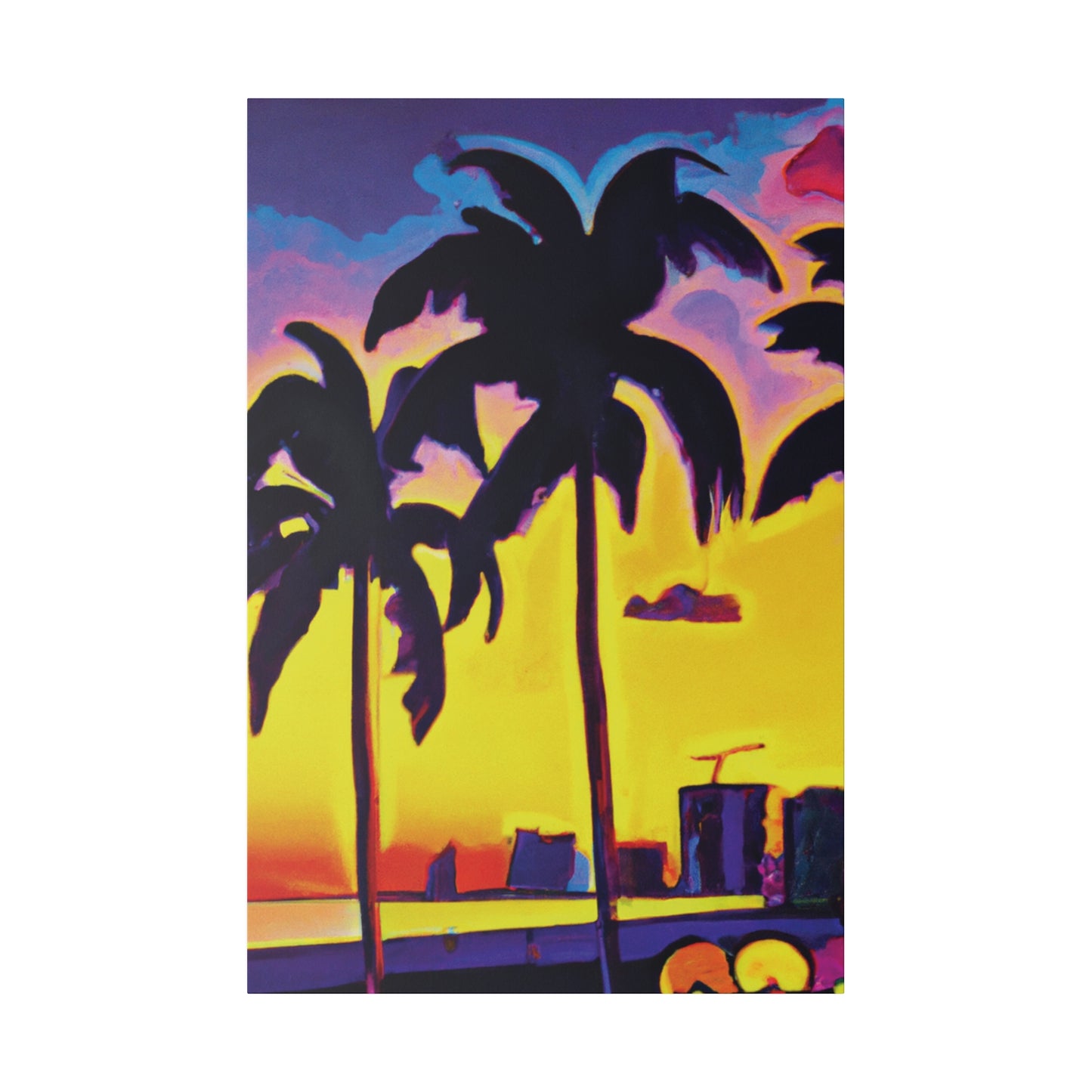 5674W - Miami Beach Sunset Painting Print | Miami | Beach | Sunset | Poster | Home Decor | Wall Art | Canvas