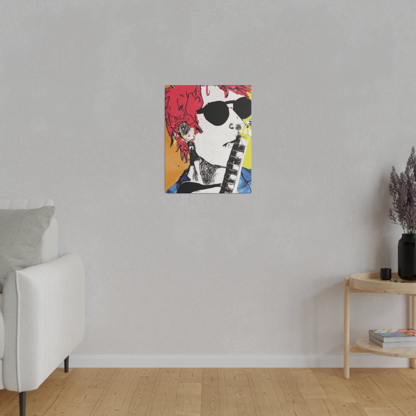 8995T - Rockstar Painting Print | Face | Abstract | Poster | Home Decor | Wall Art | Music Art | Canvas