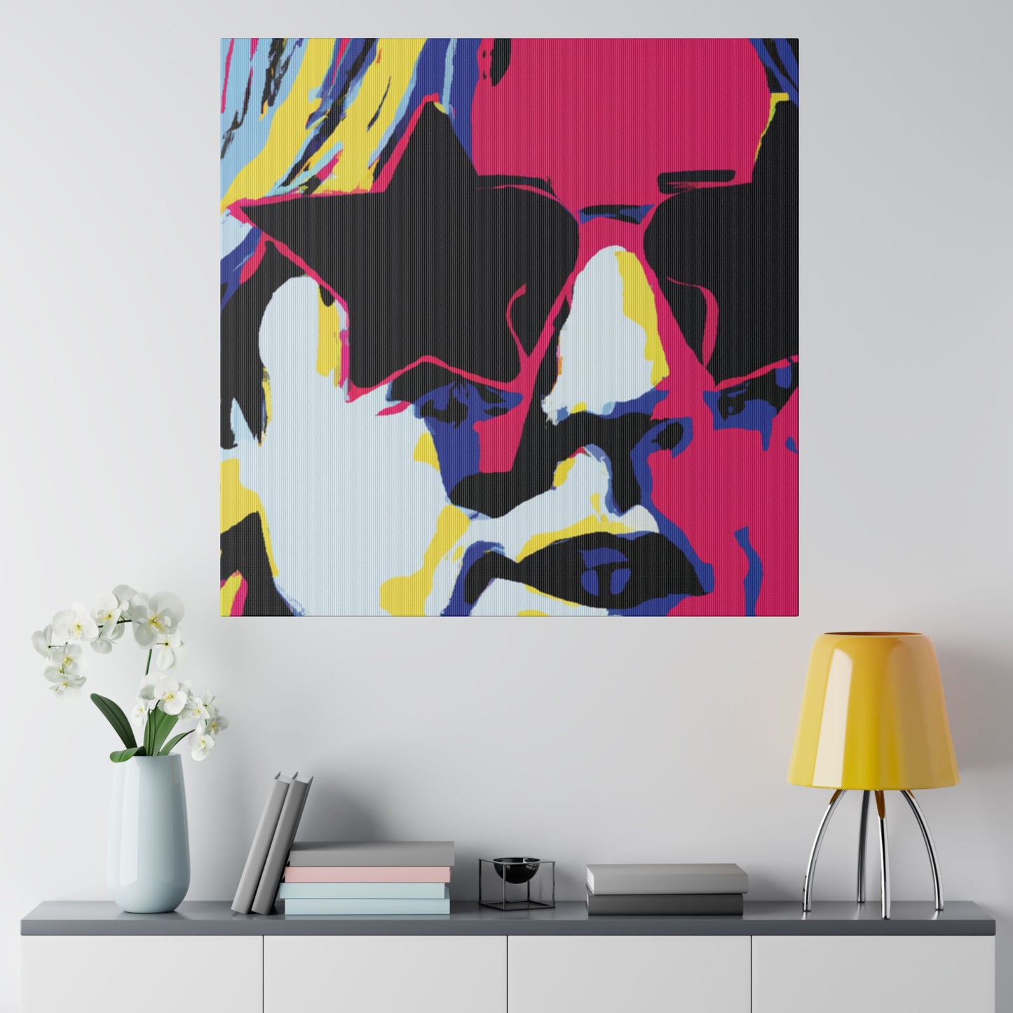 7183B - Rockstar Painting Print | Face | Abstract | Poster | Home Decor | Wall Art | Music Art | Canvas