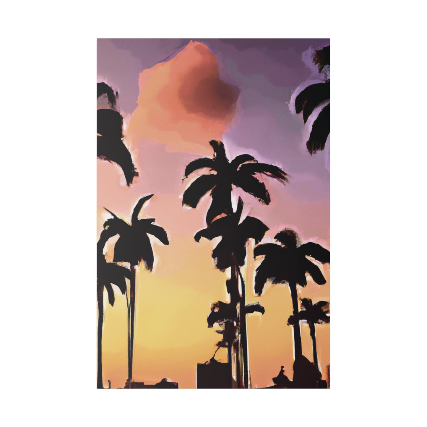 7792Z - Miami Beach Sunset Painting Print | Miami | Beach | Sunset | Poster | Home Decor | Wall Art | Canvas