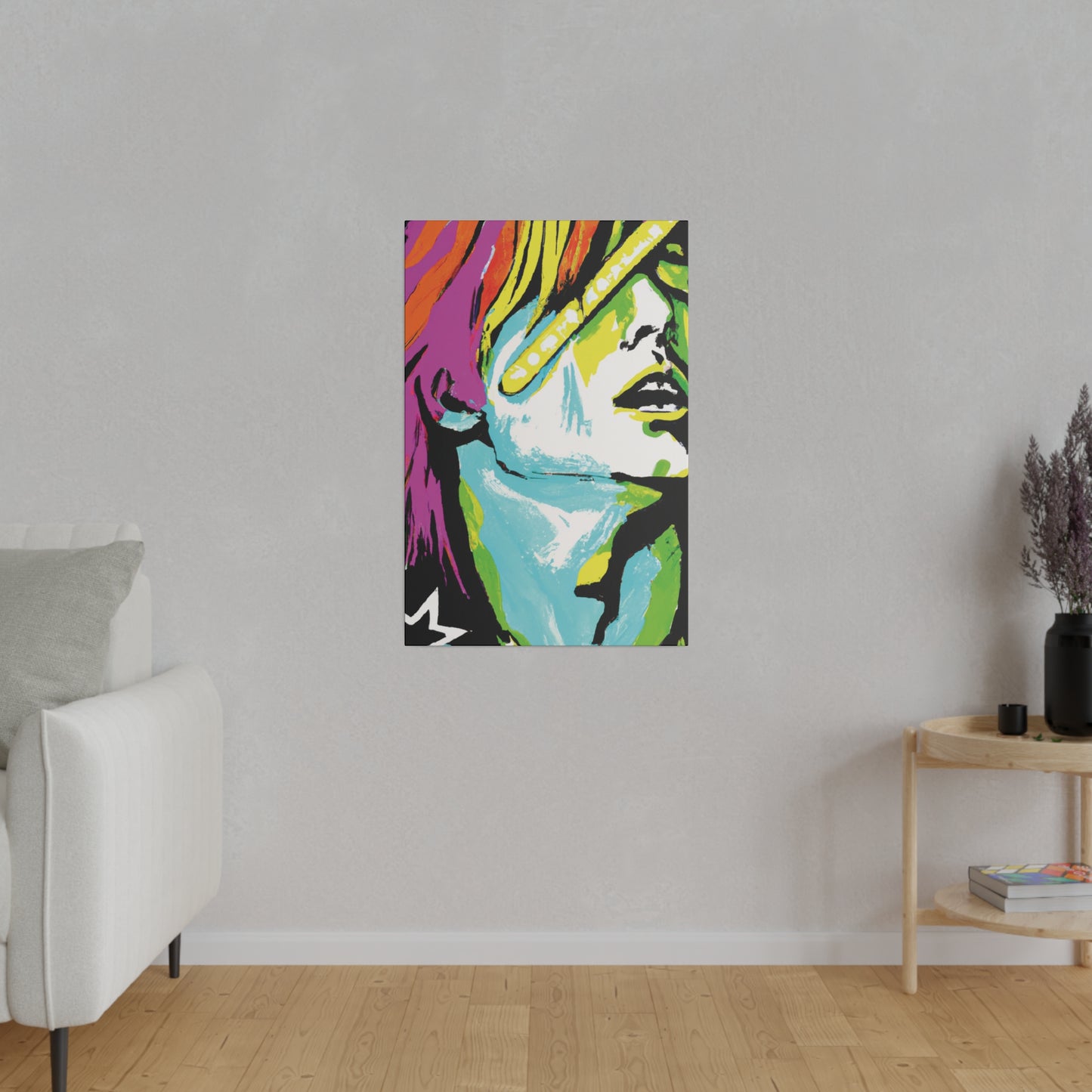 2120E - Rockstar Painting Print | Face | Abstract | Poster | Home Decor | Wall Art | Music Art | Canvas