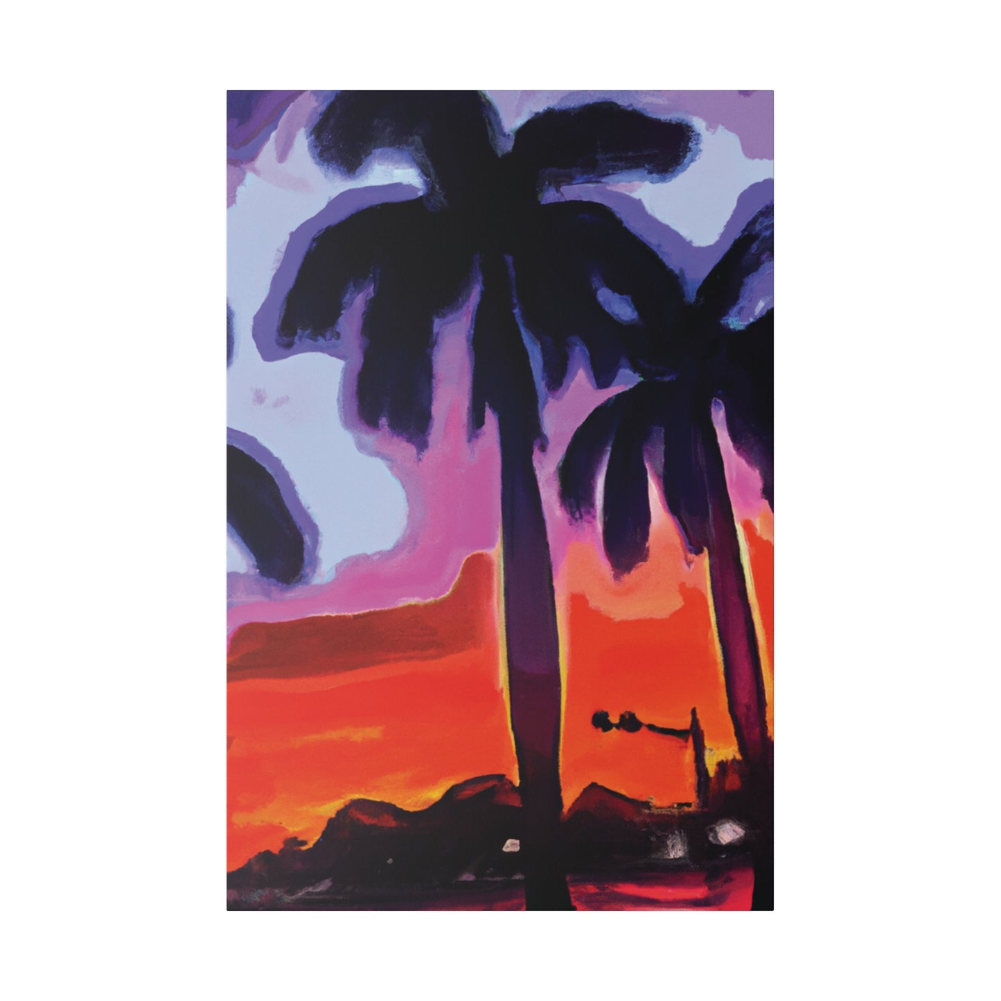 8187A - Miami Beach Sunset Painting Print | Miami | Beach | Sunset | Poster | Home Decor | Wall Art | Canvas