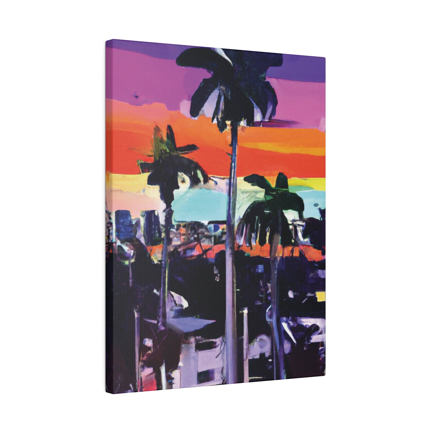 8668T - Miami Beach Sunset Painting Print | Miami | Beach | Sunset | Poster | Home Decor | Wall Art | Canvas