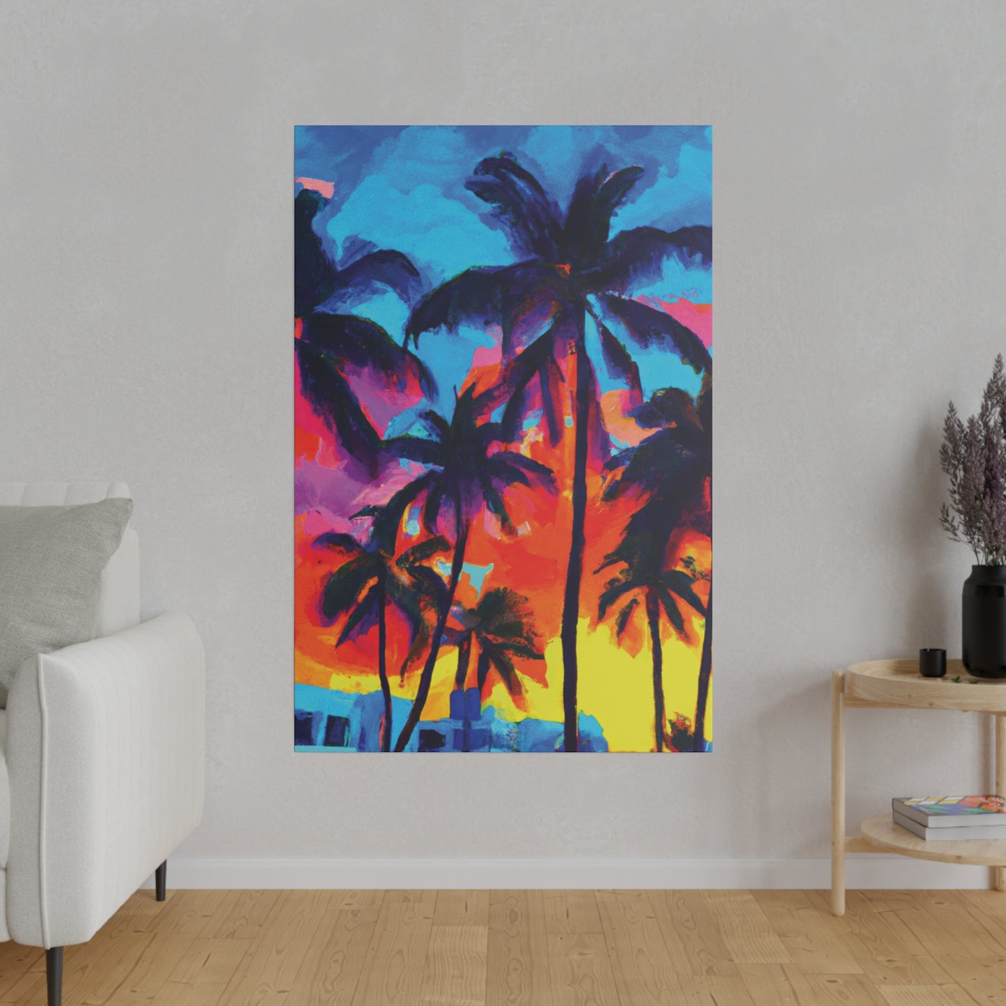 4672F - Miami Beach Sunset Painting Print | Miami | Beach | Sunset | Poster | Home Decor | Wall Art | Canvas