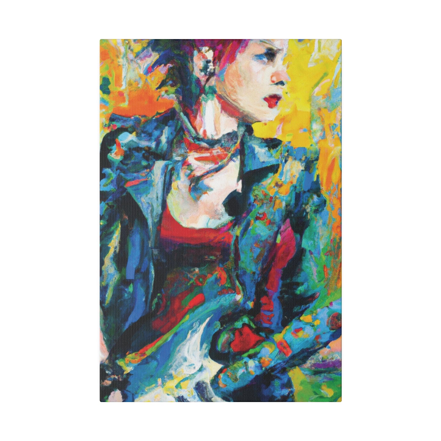 9075K - Rockstar Oil Painting Style Print | Poster | Home Decor | Wall Art | Music Art | Canvas
