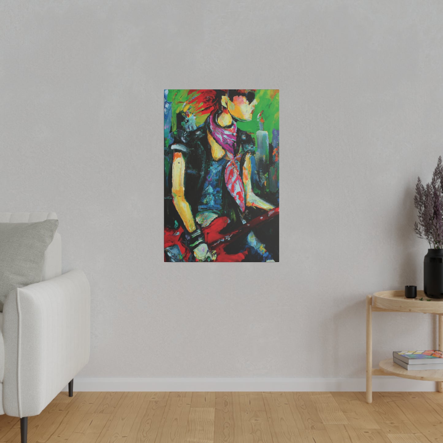 5198V - Rockstar Oil Painting Style Print | Poster | Home Decor | Wall Art | Music Art | Canvas