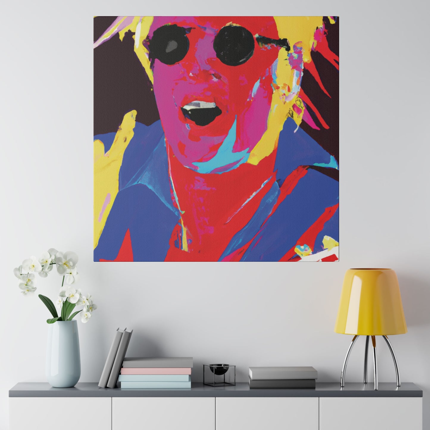 1327M - Rockstar Painting Print | Face | Abstract | Poster | Home Decor | Wall Art | Music Art | Canvas