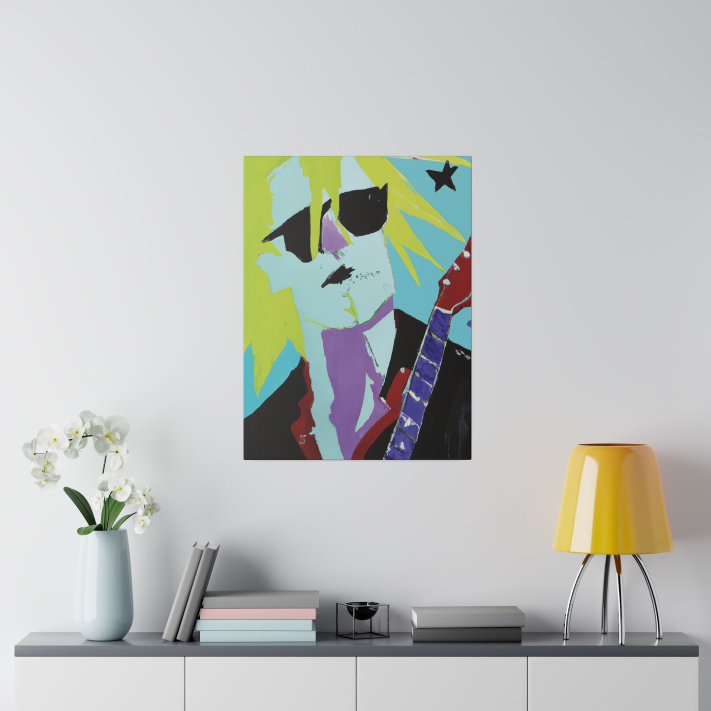 8267F - Rockstar Painting Print | Face | Abstract | Poster | Home Decor | Wall Art | Music Art | Canvas