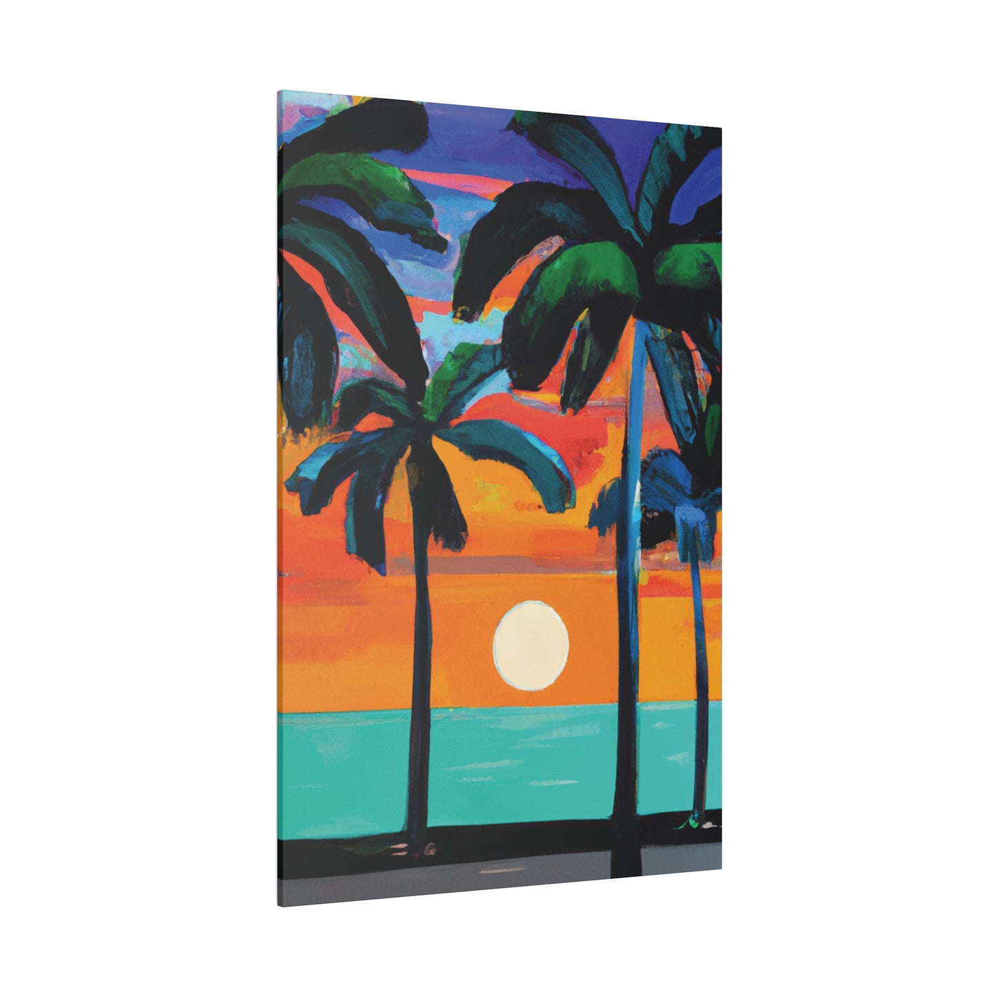 4567C - Miami Beach Sunset Painting Print | Miami | Beach | Sunset | Poster | Home Decor | Wall Art | Canvas