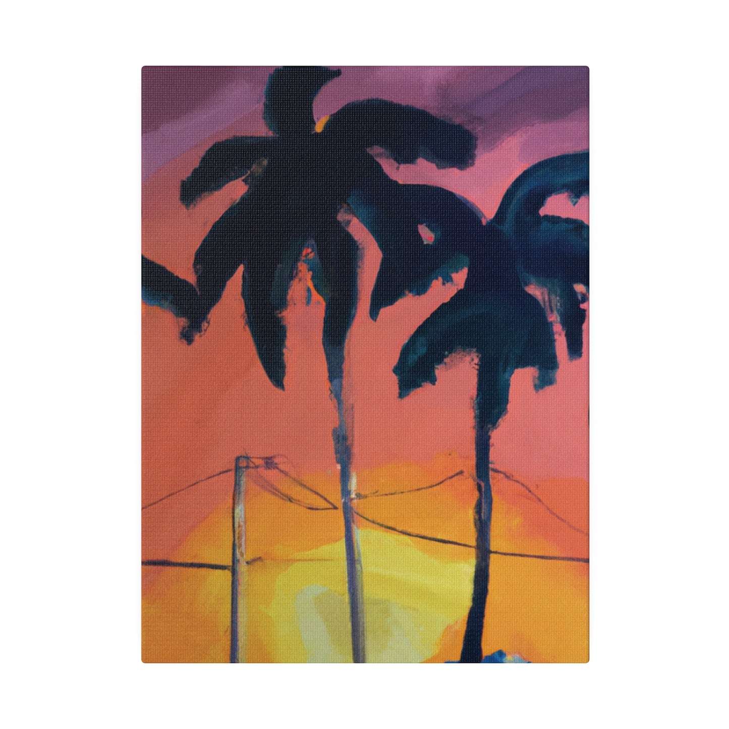 2524F - Miami Beach Sunset Painting Print | Miami | Beach | Sunset | Poster | Home Decor | Wall Art | Canvas