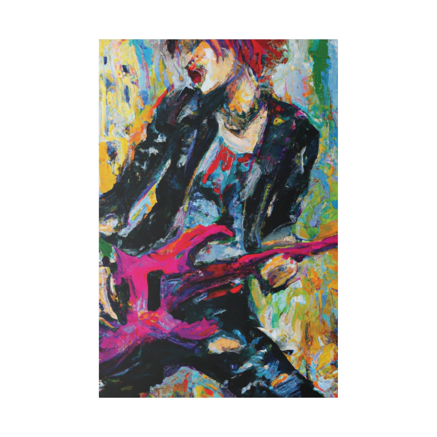 4567X - Rockstar Oil Painting Style Print | Poster | Home Decor | Wall Art | Music Art | Canvas