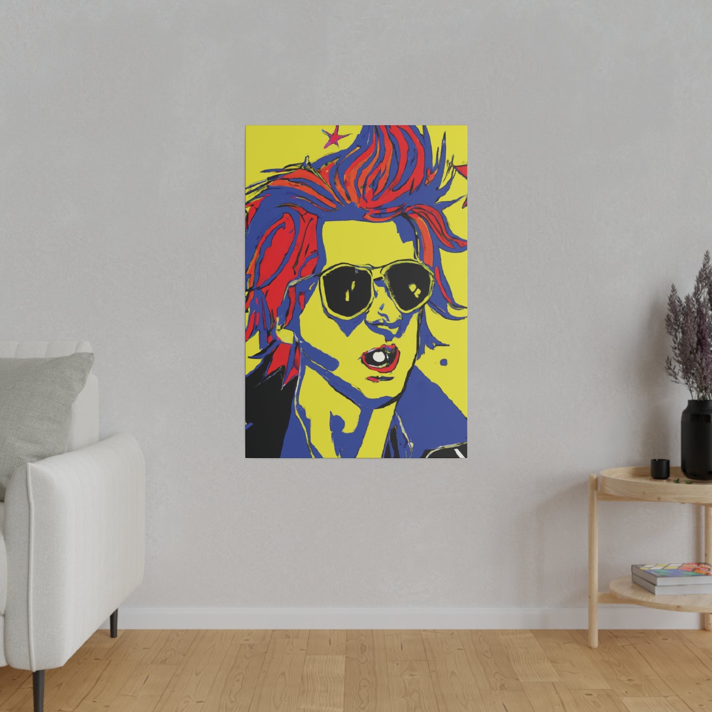 7446Z - Rockstar Painting Print | Face | Abstract | Poster | Home Decor | Wall Art | Music Art | Canvas