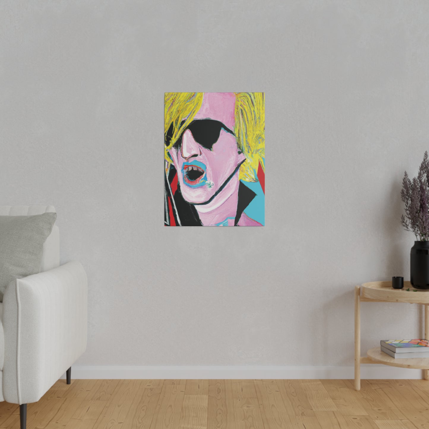 9118C - Rockstar Painting Print | Face | Abstract | Poster | Home Decor | Wall Art | Music Art | Canvas